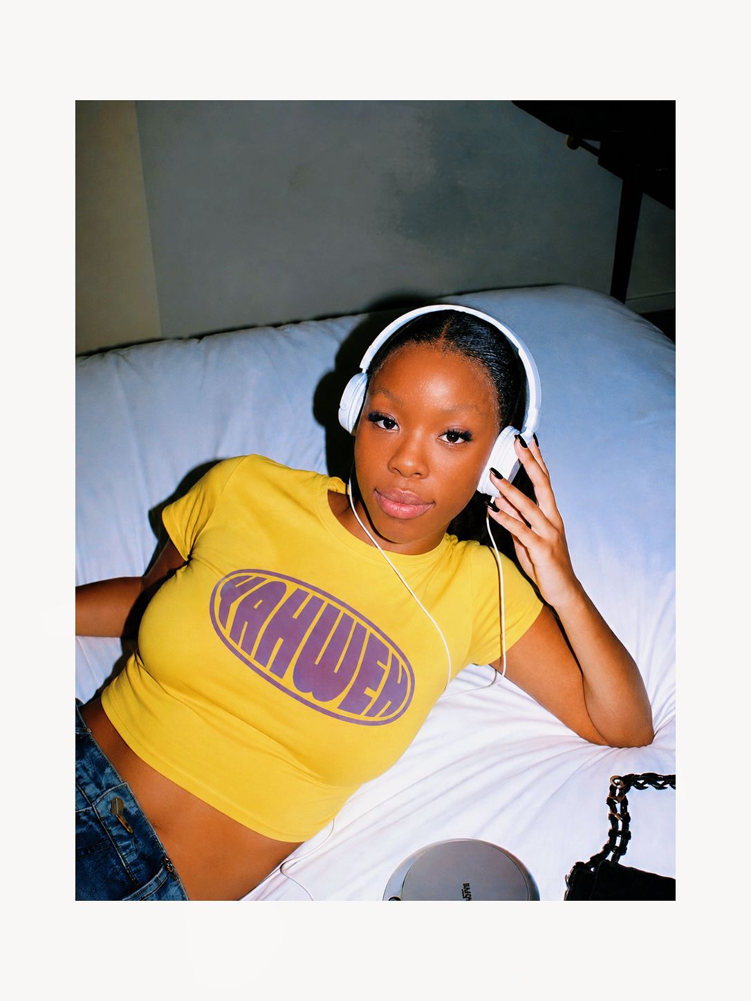 YAHWEH Crop Tee — Yellow / Purple
